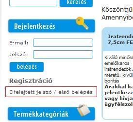 beállítsák E-mail címét, E- mail címeit webáruházunkban!