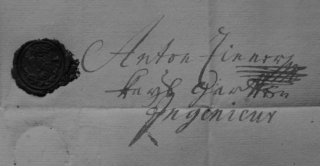 2. ábra. Zinner aláírása az utazásaiért felvett összeg nyugtáján. EPA, Rentamt Süttör 1736, No. 54. Az is ismert, hogy az ottani jelentős fácánoskert 19 készítése ekkor kezdődött meg.