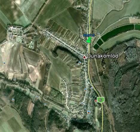 Paks-Dunakömlöd településen a 6-os főúttól 23 méterre és a vasúttól 50 méterre lakóingatlanoknál 1 ponton (RMP15) Mérési pont jele GPS koordináták EOV koordináták RMP15 46 39.946'É 18 52.