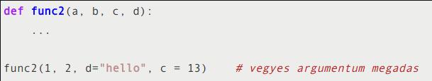 kulcsszó argumentumok