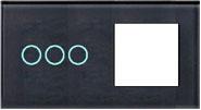 szerelőlappal Belső nyílás: 47 x 47 mm B - fekete szín Rendelhető 1 és 2 gombos kivitelben is 1 Touch Button MFP47-01W 1 Érintő gomb Luxury, Capacitive Crystal Glass Touch Wall Switch Front Panel