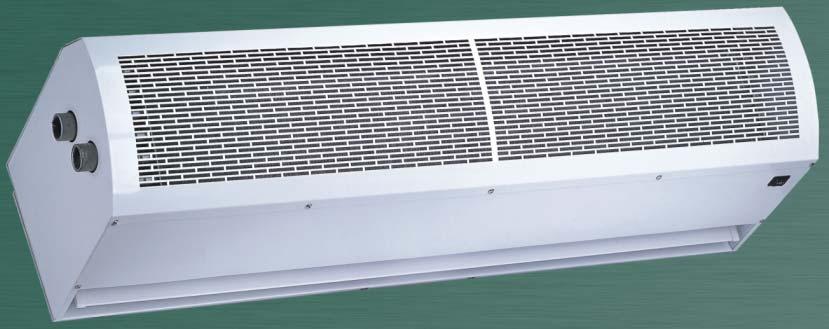 Melegvizes hőcserélős kivitel: Keresztáramú ventilátorral Két ventilátor fokozattal A készülék burkolatán lévő kapcsolóval Vízcsatlakozás: 1 Elektr. telj.