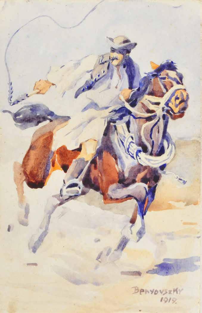 47. tétel BENYOVSZKY ISTVÁN ( 1898-1969 ) Csikós ostorral 18,5 x 12 cm