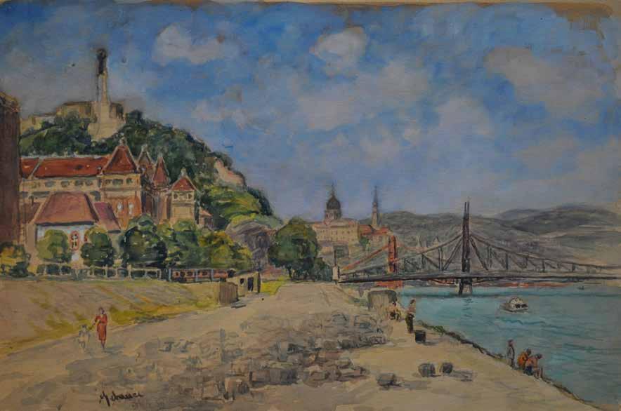 92. tétel GEBAUER ERNŐ ( 1882-1962 ) Budapest látképe a Gellért heggyel 25