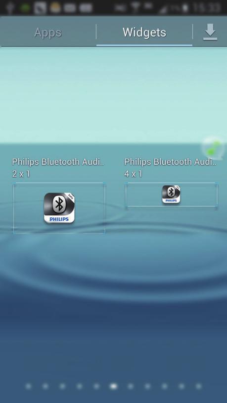 Apps Aktiválja a Bluetooth-kapcsolatot a Philips Bluetooth Audio Connect segítségével Adja hozzá a AS170 készüléket a kezdőképernyőjéhez Megjegyzés Ellenőrizze, hogy a AS170 készülék be van-e