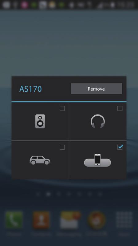 Bluetooth eszközök listájából a csatlakozás folytatásához. AS170 Remove A kapcsolat létrejöttéhez pár másodperc szükséges.