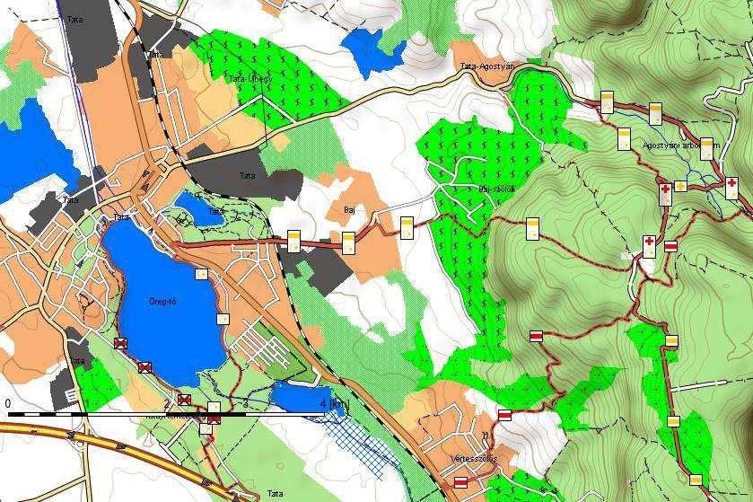 13. Térképezés és műholdas helymeghatározás 283 13.2.4. ábra: A turistautak.