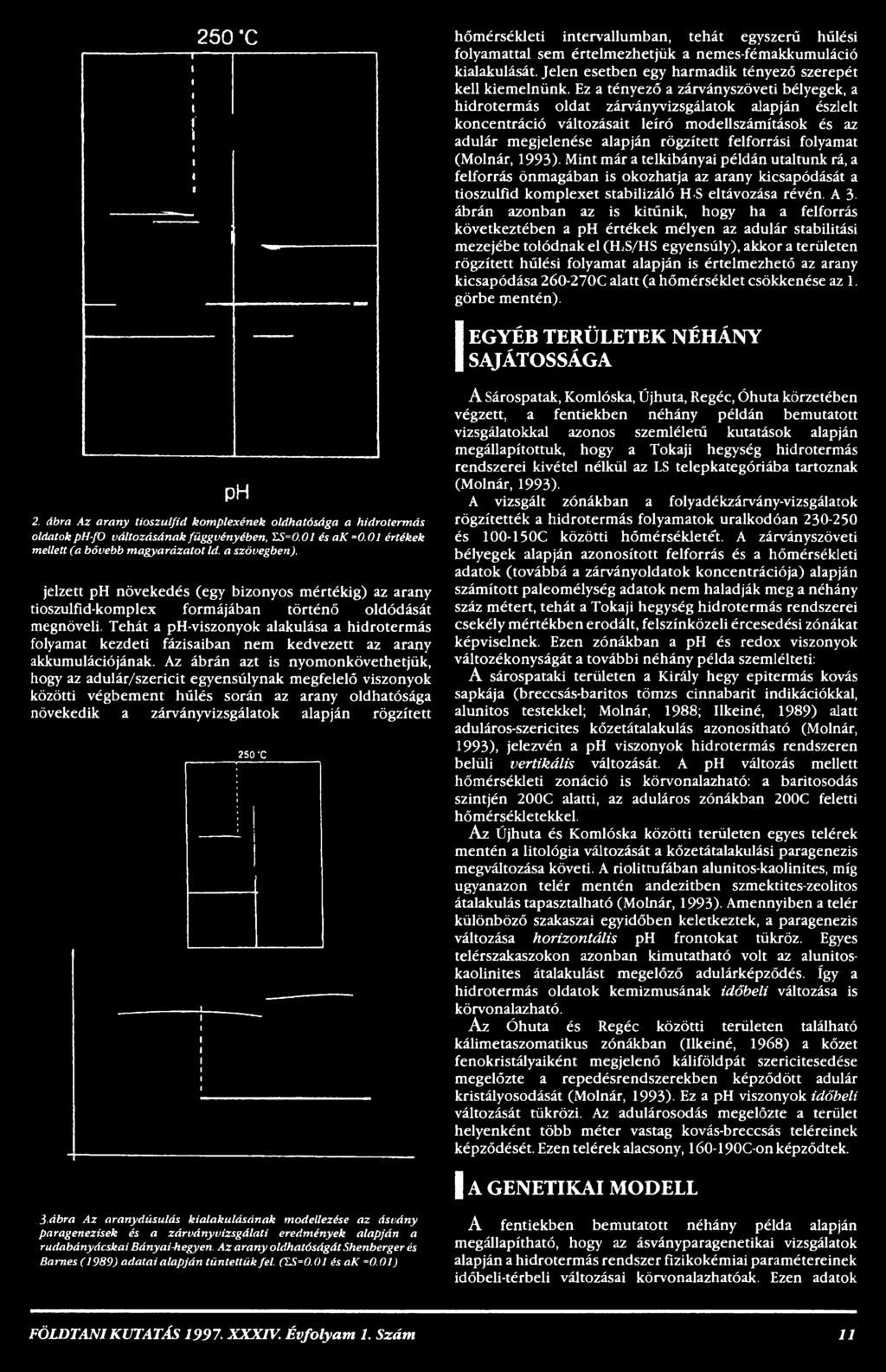 hőmérsékleti intervallumban, tehát egyszerű hűlési folyamattal sem értelmezhetjük a nemes-fémakkumuláció kialakulását. Jelen esetben egy harmadik tényező szerepét kell kiemelnünk.