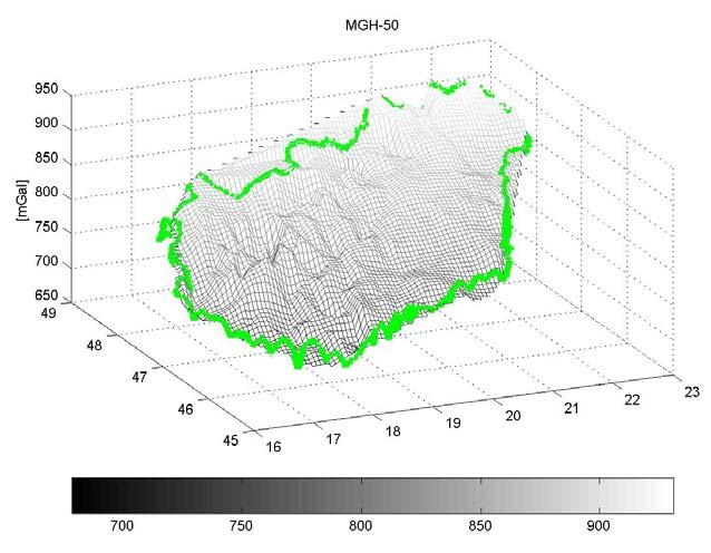 AZ MGH-50 ÉS AZ MGH-000 ORSZÁGOS GRAVIMETRIA HÁLÓZATOK KÖZÖTTI TRANSZFORMÁCIÓ 18 gek vannak, jellemzően kisebb helyi csúcsok formájában.