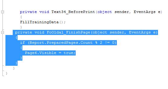 private void FoOldal_FinishPage(object sender, EventArgs e) { if (Report.PreparedPages.Count % 2!