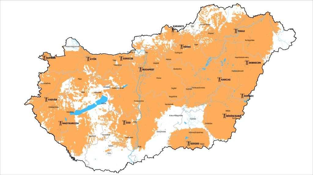 A Szolgáltatás földrajzi területe 2011.