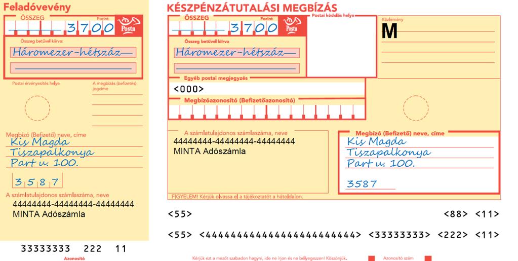 A Magyar Posta Egyes Pénzforgalmi Szolgáltatásainak Általános Szerződési Feltételei 3.