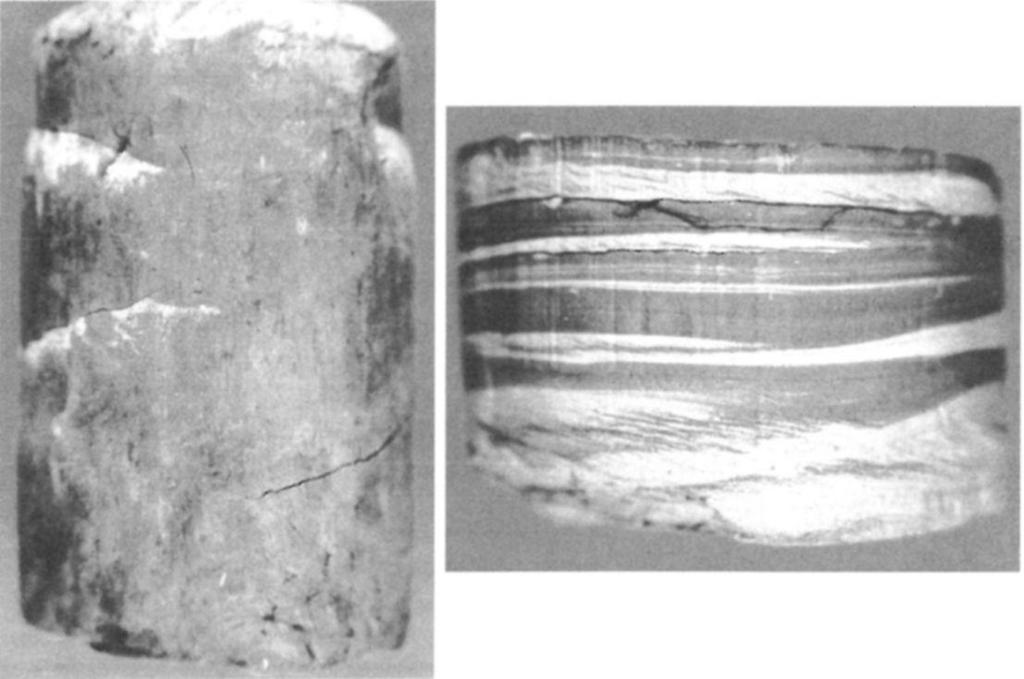 Hasonló felhalmozódási eredetű és korú finomszemű homokkő és aleurolit. Az eltérő szemcseméretből adódóan, különböző röntgensugárzás gyengítési együtthatóval jellemezhetőek.