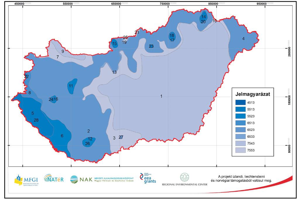 A klímaváltozás hatása a sekély felszín alatti vizekre Magyarországon Klímazónák 1. ábra.