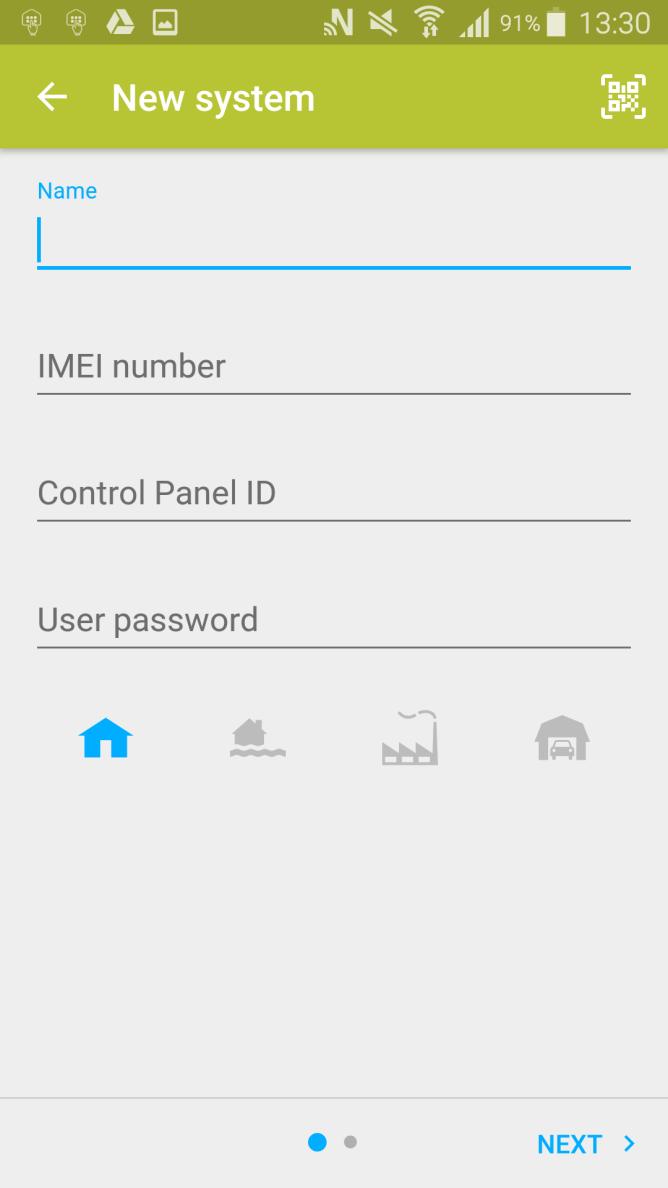 SATEL PERFECTA 29 3. Ábra PERFECTA CONTROL alkalmazás (Android rendszer): új rendszer beállítás. 11.