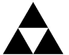 Logo Fraktál Fraktál Sierpinski háromszög A Sierpinski háromszög olyan fraktál, melynek előállításakor szakasz helyett egy egyszerű síkidomból, egy szabályos