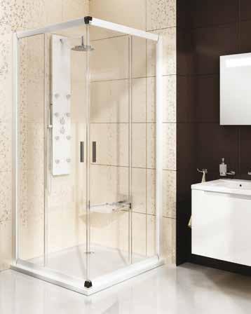 nem kombinálhatóak. A különböző méretű BLRV2K termék lehetővé teszi négyzet vagy téglalap alapú zuhanykabin kialakítását középső belépővel.