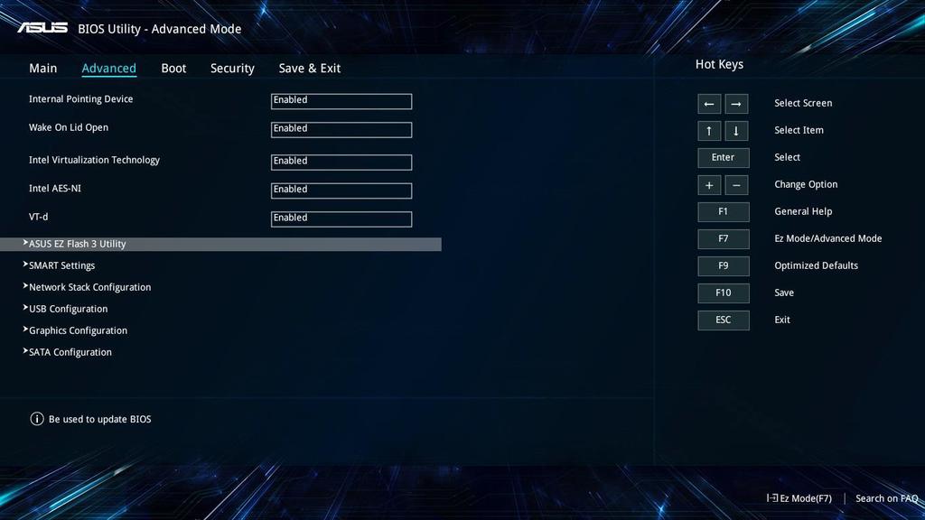 A BIOS frissítése: 1. Ellenőrizze a Notebook PC pontos típusát, majd töltse le a legfrissebb BIOS-fájlt a típushoz az ASUS weblapjáról. 2. Mentse a letöltött BIOS-fájl példányát egy flash lemezre. 3.