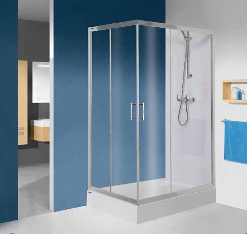 KN/T5b aszimmetrikus zuhanykabin (tolóajtós) Rendelhető min-max Cmin-max fotón látható: KN/T5b-80x100 sb W0 (átlátszó üveggel) kabin, /FREE tálcával és előlappal Szögletes zuhanykabinok T5 toldó