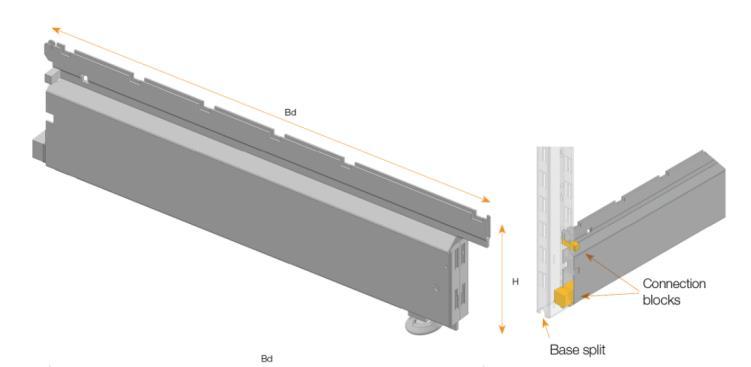 A 30 mm-es homlokfelületek mentén elhelyezve perforáció található, 25 mm-es vagy 50 mm osztású oszlop választható szinterezett felülettel a RAL színskála színeiben.