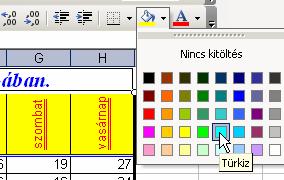 majd a Kitöltő szín ikon nyílára kattintva válasszuk