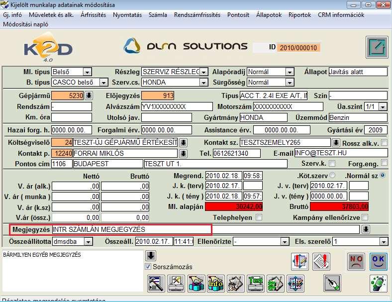 A beállításhoz kérje a DLM Solutions munkatársainak segítségét.