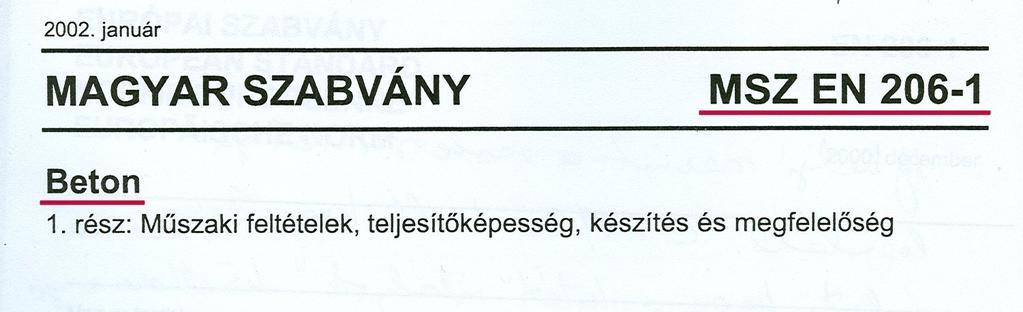 Az MSZ EN 206-1:2002 forrás szabványát, az EN 206-1:2000 szabványt a CEN 2013-ban visszavonta, és annak átdolgozott változatát EN 206:2013