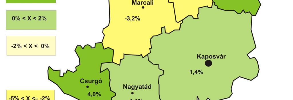 A többi térségben bővülést prognosztizáltak, mely a kaposvári és a tabi térség válaszadóinál lesz várhatóan a legjelentősebb mértékű: előbbiben 176 fős (1,4%-os), utóbbiban pedig 119 fős (4,6%- os)