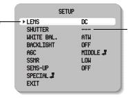 A kamera üzemeltetése A FELFELÉ és LEFELÉ gombok segítségével válassza ki bármelyik működtetni kívánt funkciót. Az üzemmódok kiválasztása a BALRA és JOBBRA gombokkal történik. 3.