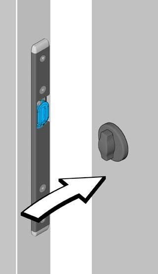 Az ajtózáró kengyelnek a saját pozíciójában kell maradnia és az ajtónak teljesen nyithatónak kell lennie.