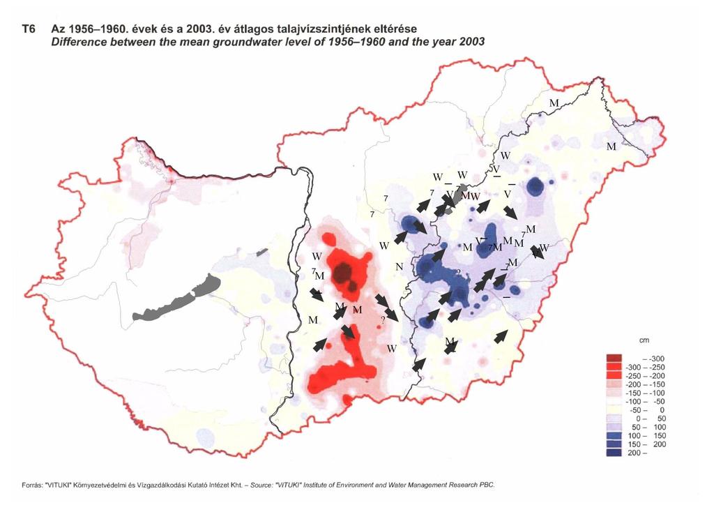 Az éves sótartalom változás mintázatának eloszlása a Nagy Alföldön a szikes TIM pontokban 1992 és 2000 között.