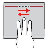 Kétujjas nagyítás Nagyításhoz helyezze két ujját az érintőfelületre, és vigye őket egymástól távolabb.