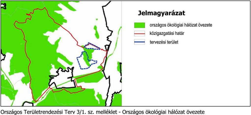 A 072/2 hrsz területrészt érinti az országos ökológiai hálózat övezete.. Nem érinti: 3/2. számú melléklet - Kiváló termőhelyi adottságú szántóterület övezete 3/3.