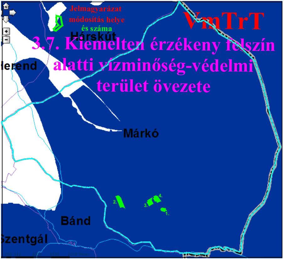 Ásványi nyersanyag-gazdálkodási terület övezete TELEPÜLÉSRENDEZÉSRE VONATKOZÓ ELŐÍRÁSOK: ÖSSZHANG IGAZOLÁSA: Vp TrT Az ásványi nyersanyag-gazdálkodási terület övezetét a településrendezés