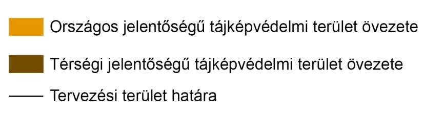 tartottuk a tervezési területen a láthatóság szempontjából kiemelten kezelendő terület lehatárolását, melyre a vonatkozó tájba illesztési szabályok a lehatárolt területen belül található építési