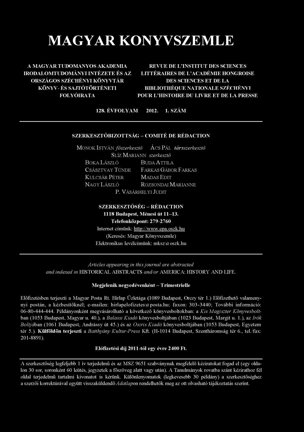 8. ÉVFOLYAM 2012. 1.