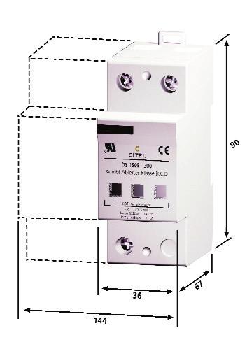 V I L L Á M Á R A M - L E V E Z E T Õ DS 150E-300 Varisztor technológia B és C osztály ( 1 és 2 típus ) A DS 150E-300 típusú villámáram-levezetõt a központi á- ramellátó berendezések és az