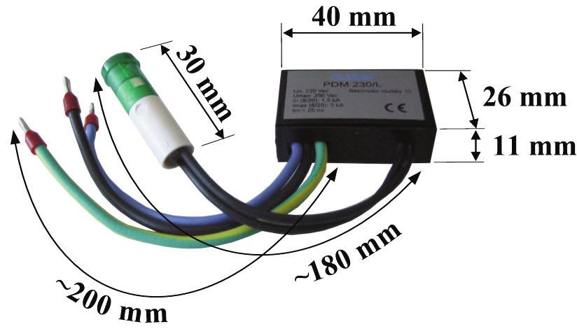 Kialakításukat tekintve két változatban kaphatók: PDM 230/L Jelzõlámpával szerelt kivitel. A hálózati feszültség megléte esetén világító zöld lámpa a védõkészülék hibátlan állapotát jelzi.