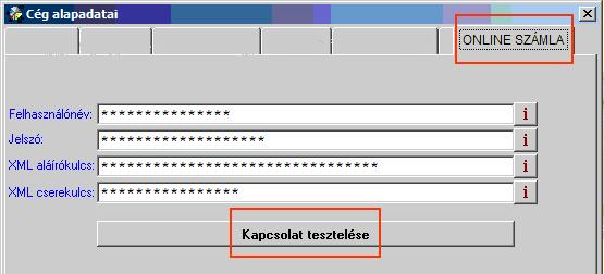 A Kapcsolat tesztelése gombra kattintva először ez a tájékoztató