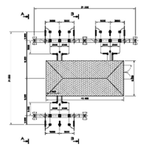 PASS M0 DCB - Double Circuit Breaker PASS M0 145kV H elrendezés helyigény