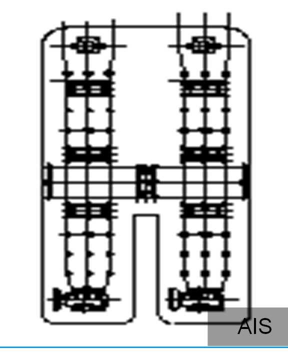 24x20=480sqm GIS kapcsolóberendezés 21x21=421sqm AIS PASS GIS AIS