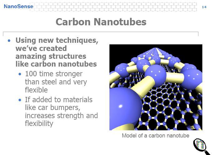 SZÉN NANOCSÖVEK Az új technológiákkal bámulatos szerkezeteket, mint pl. szén nanocsöveket lehetett létrehozni.