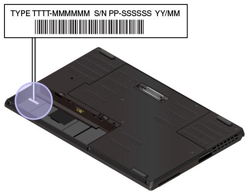 Az FCC ID és az IC tanúsítvány száma Az FCC ID azonosító és az IC-tanúsítvány információi a következő ábrán látható módon a számítógépen lévő címkén találhatók.