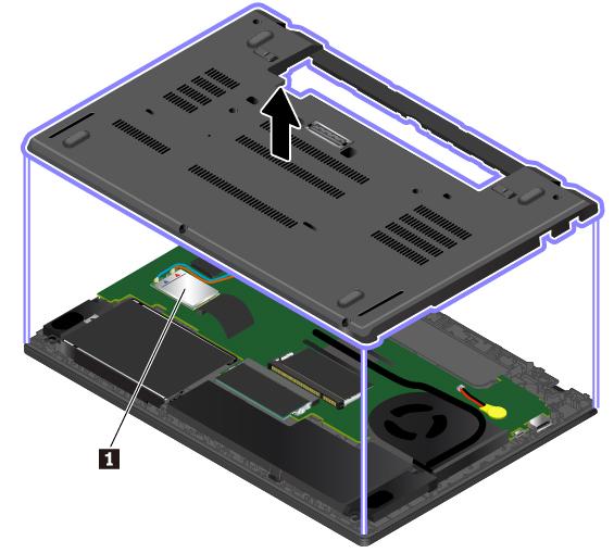 Az FCC ID-t és az IC-tanúsítványszámot tartalmazó címke a számítógép (egyes modelleken rendelkezésre álló) vezeték nélküli WAN-modulján 1 található.