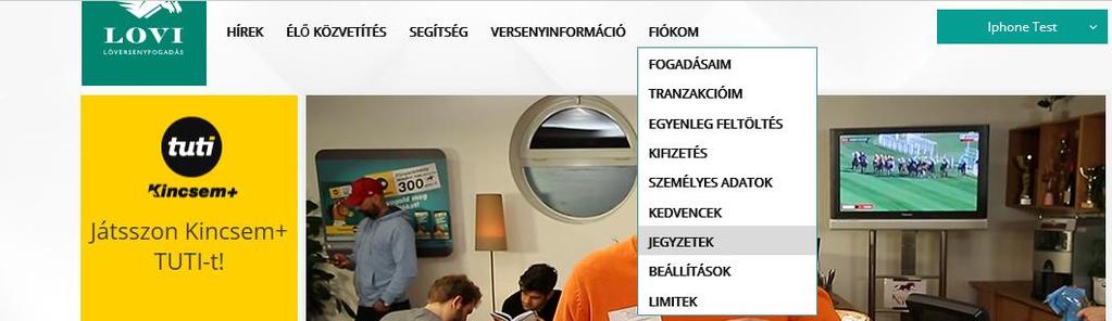 A funkció indulásakor az Ön által az egyes indulókhoz berögzített jegyzetek.
