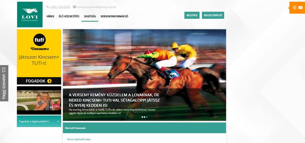 Elérés A weboldalt a https://bet.lovi.hu oldalon lehet elérni.