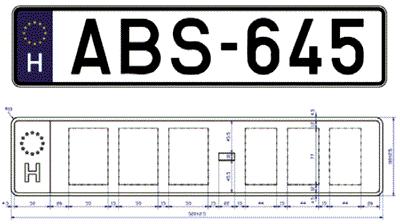 86. oldal A rendszámtábla méretei: Hosszúság Rendszámtábla mm típusok A típus B típus C típus D típus E típus 50 40 80 50 08 +,5 Szélesség mm 0 0 00 0 4 +,5
