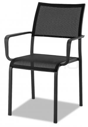 Ez a kültéri szék, rakásolható, sorolható, könnyen egymásba tehető. DL STOCKHOLM Alumínium vázas polirattan fonatos szék, teakfa karfával. Kültéri használatra alkalmas.