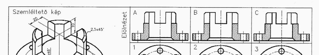 22. feladat 15 pont a) Válassza ki a szemléltető képhez tartozó elöl- és felülnézetet!