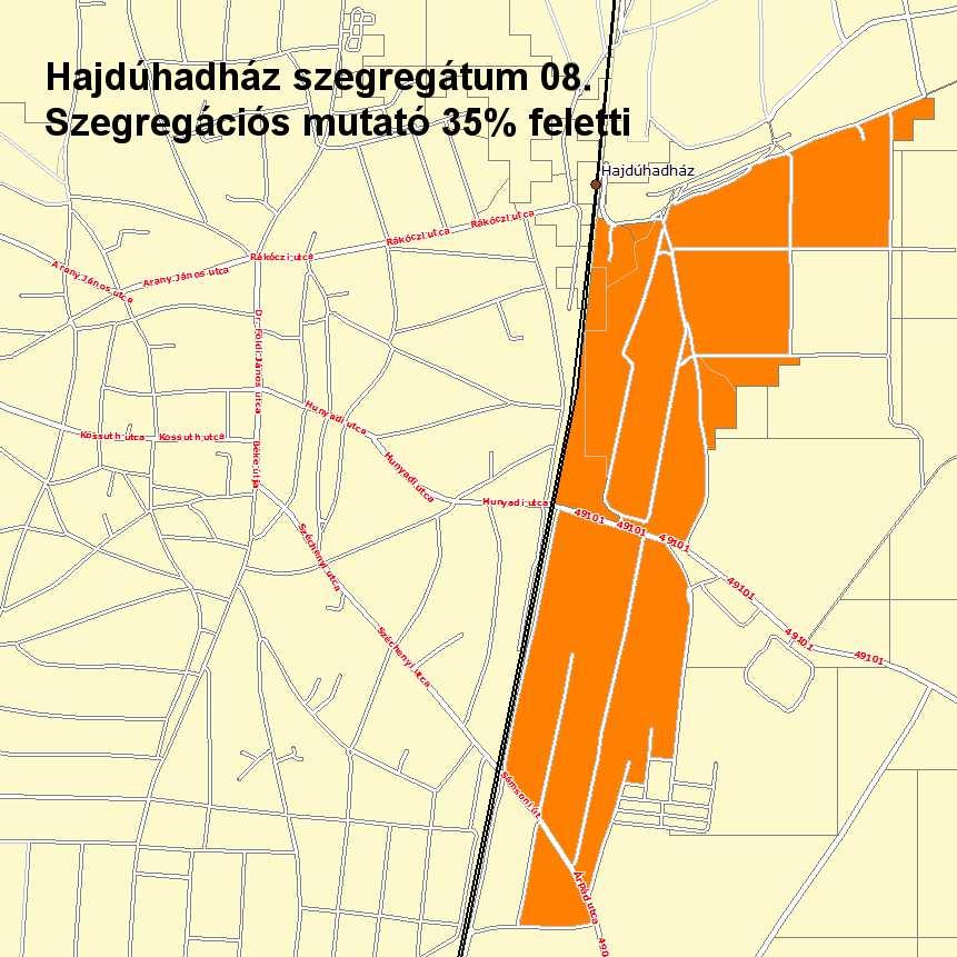 szegregátum) között alakult ki, így a város északi, északkeleti és keleti része a város szegregáció által leginkább érintett területének tekinthető.